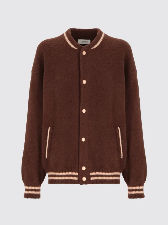 Laneus Cashmere strikbomber chocolate cashmere-silkeblanding