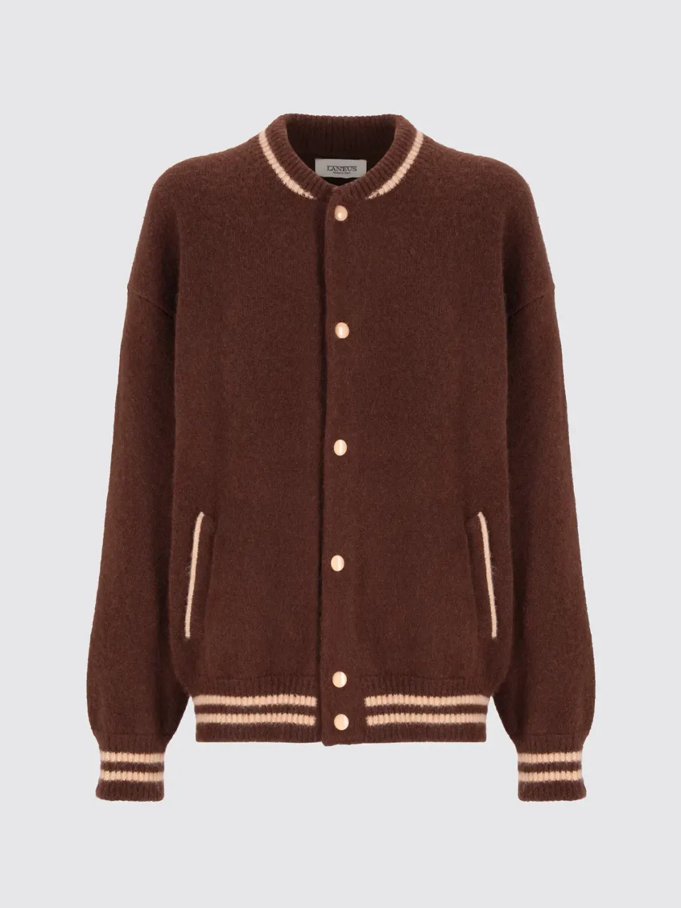 Laneus Cashmere strikbomber chocolate cashmere-silkeblanding