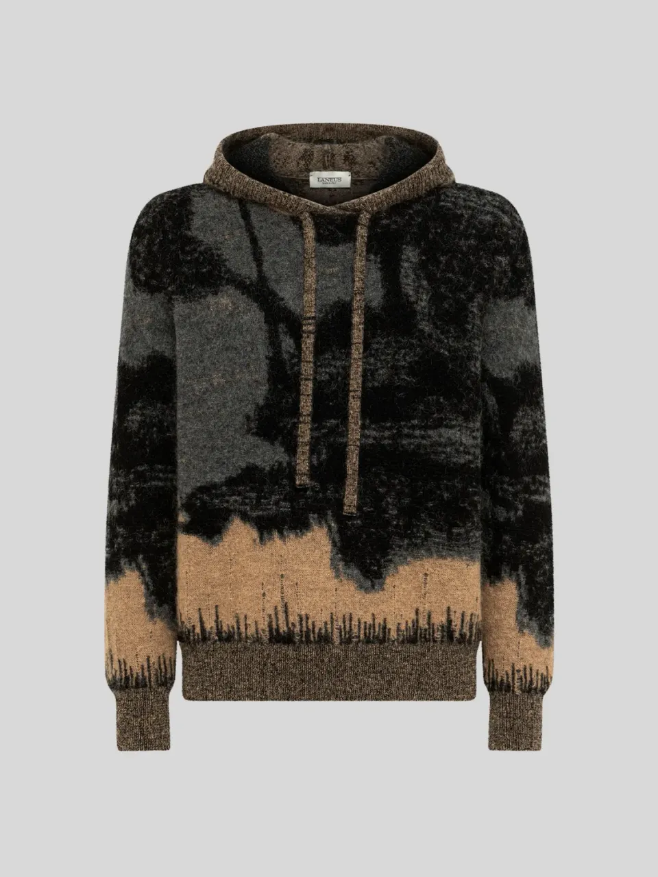 Laneus Brushed Mohair Jacquard hoodie multicolor mohair
