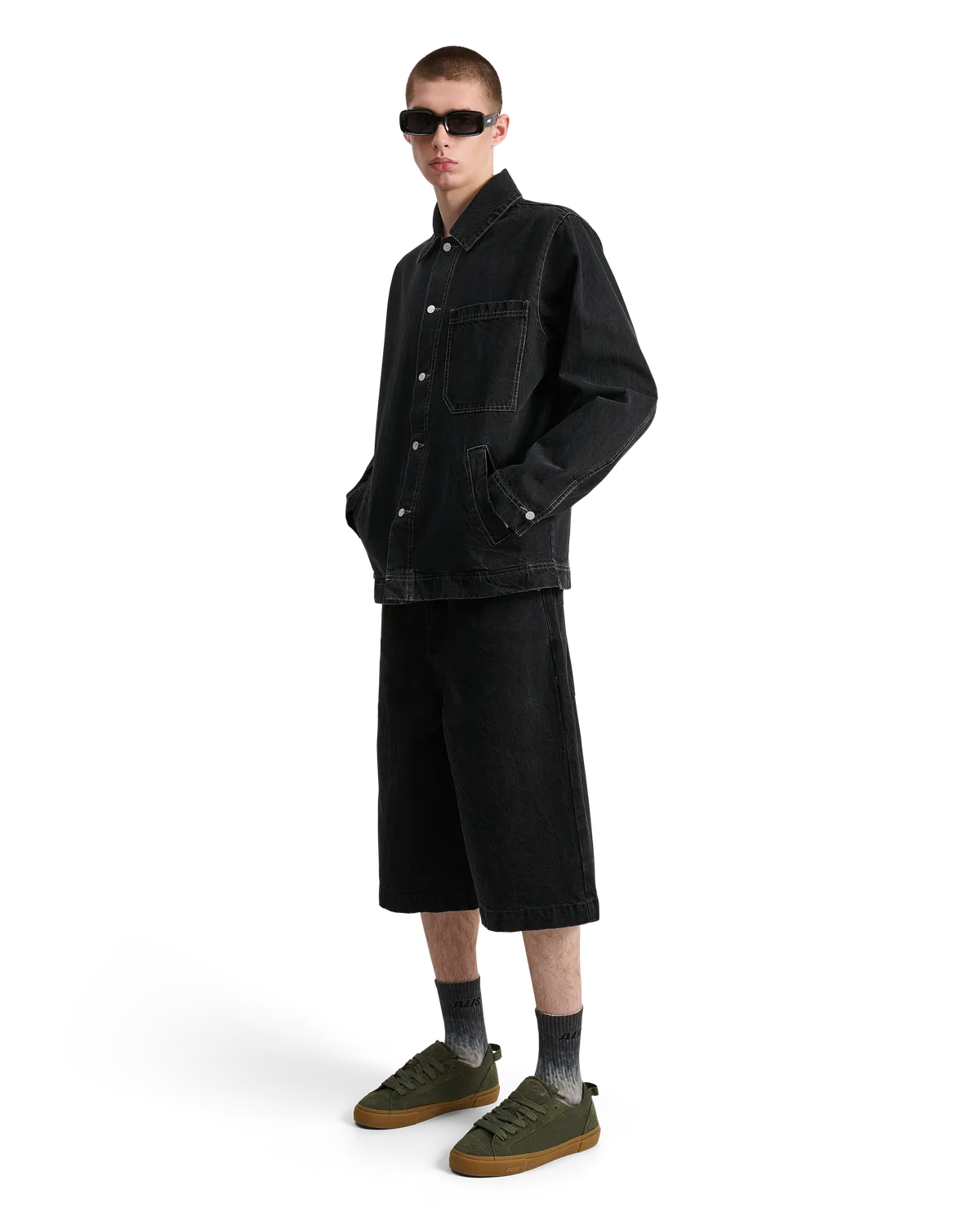 Alis Viren Short arbejdsjakke washed black bomuld