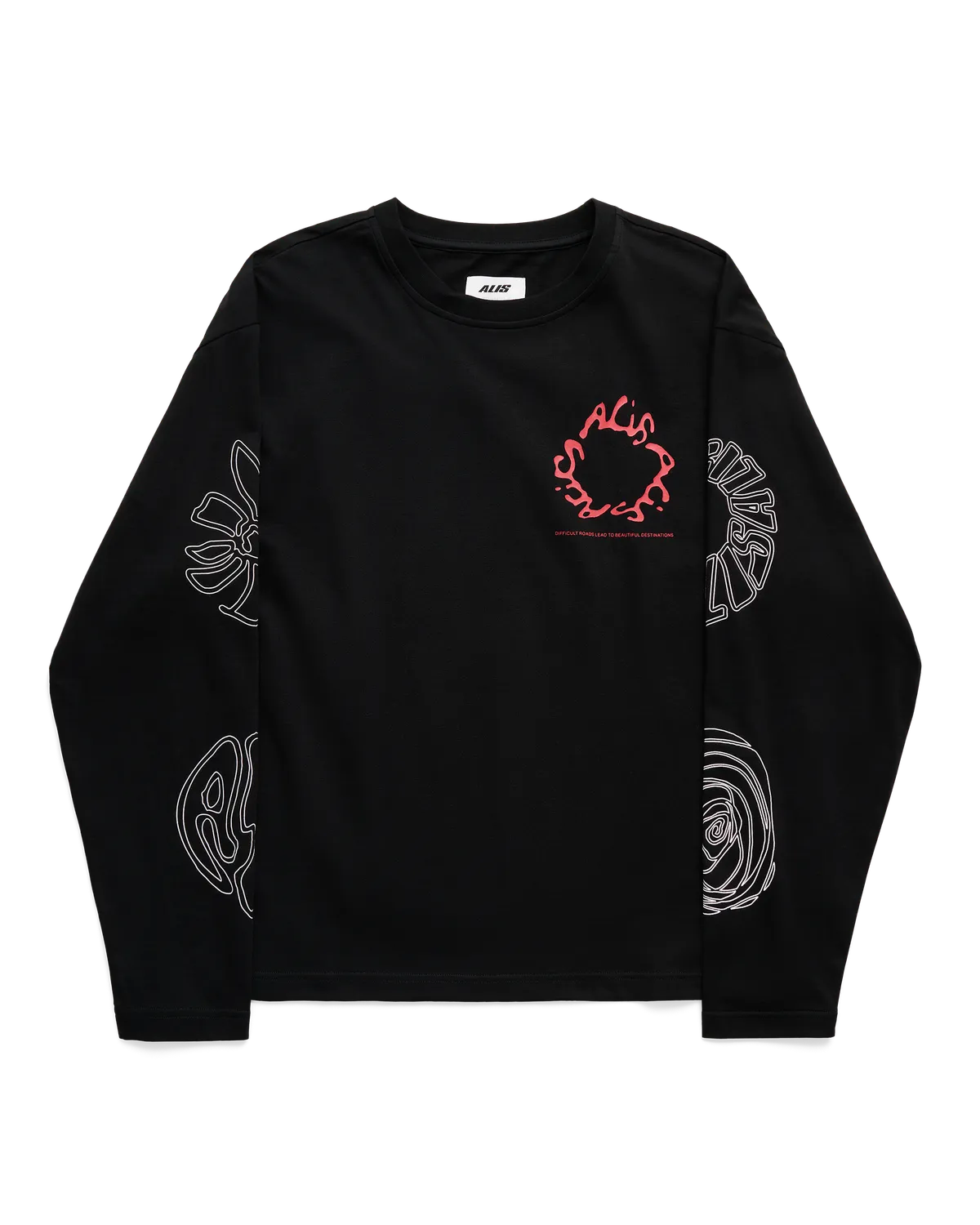 Alis Joshua langærmet t-shirt grafik solid black