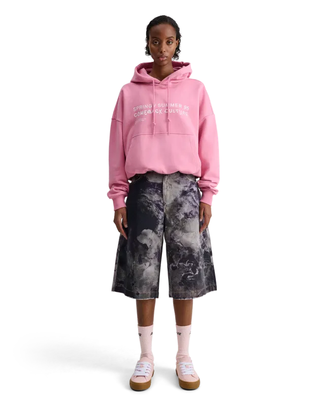 Alis Malto cropped hoodie lyserød bomuld