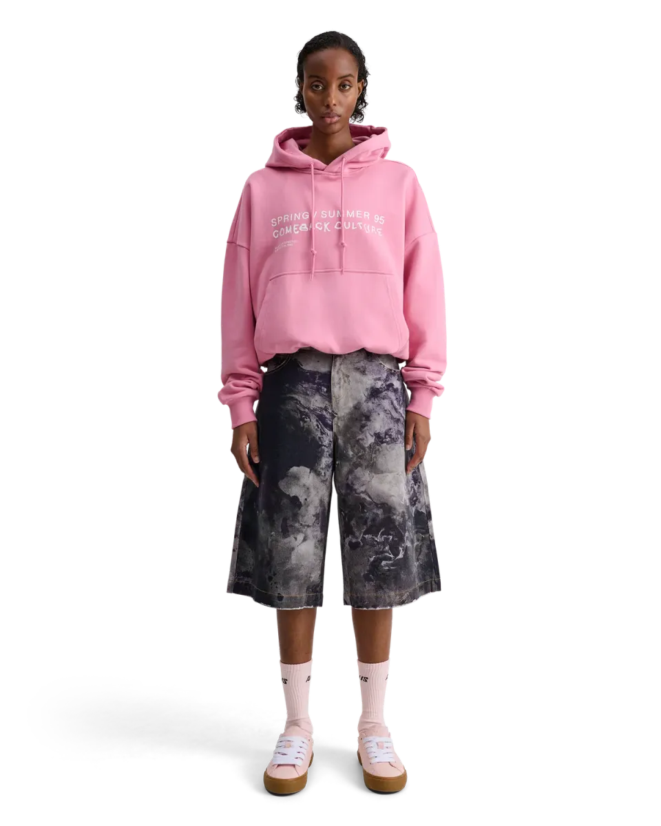 Alis Malto cropped hoodie lyserød bomuld