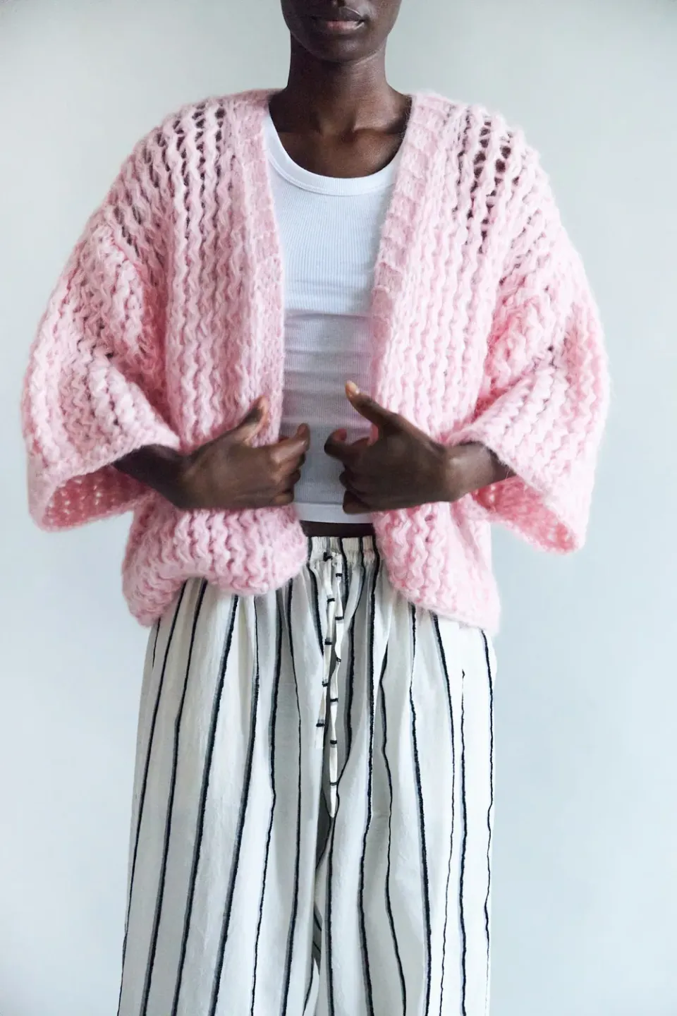 DAWNXDARE JULIA 219 strikcardigan super pink