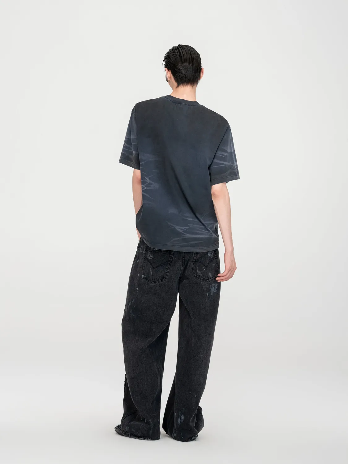 Feng Chen Wang Hand-Distressed Jeans sort coated