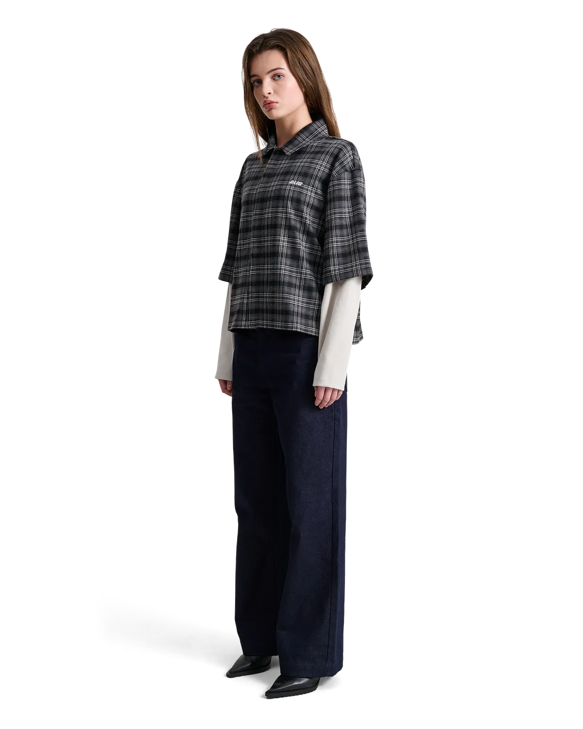 Alis Tody Double Layered Skjorte Grey Black Tartan
