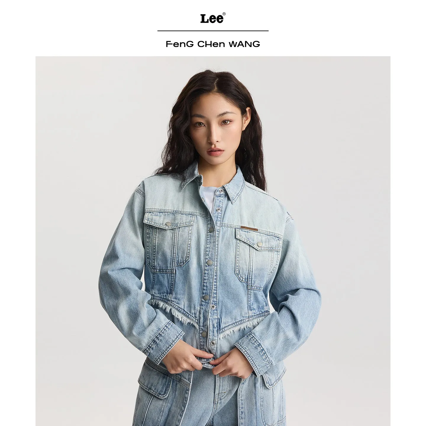 Lee x Feng Chen Wang denimskjorte dame langærmet