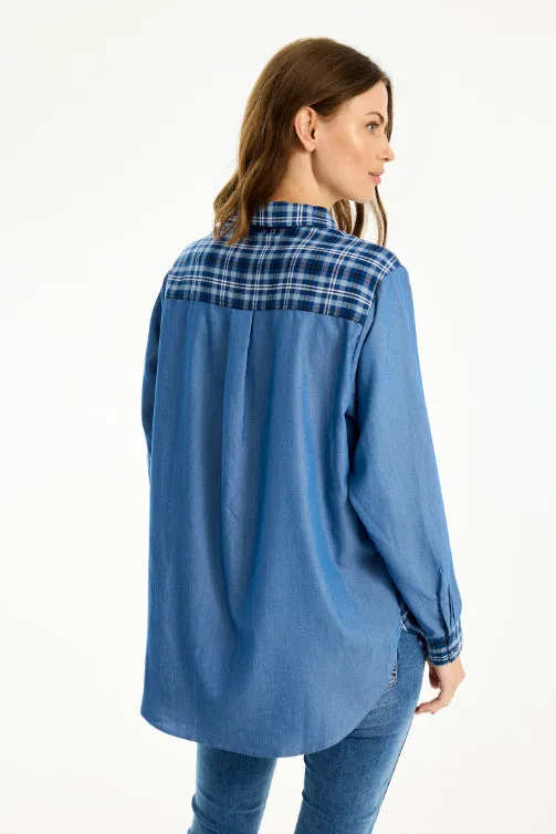 IN FRONT Cara skjorte denim oversize