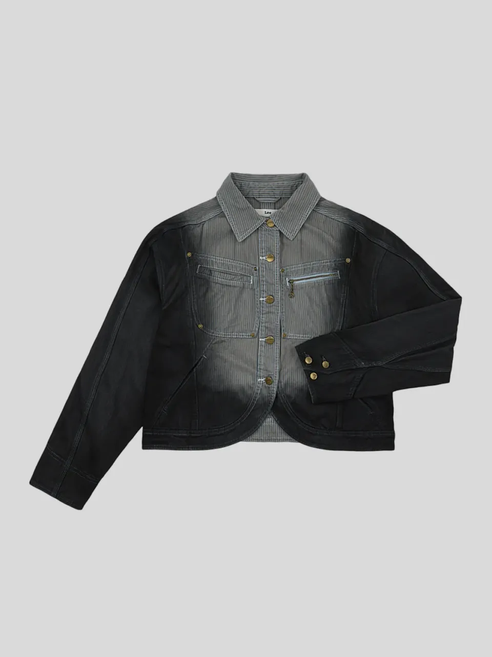 Lee x Feng Chen Wang 91B denimjakke dame grå cropped