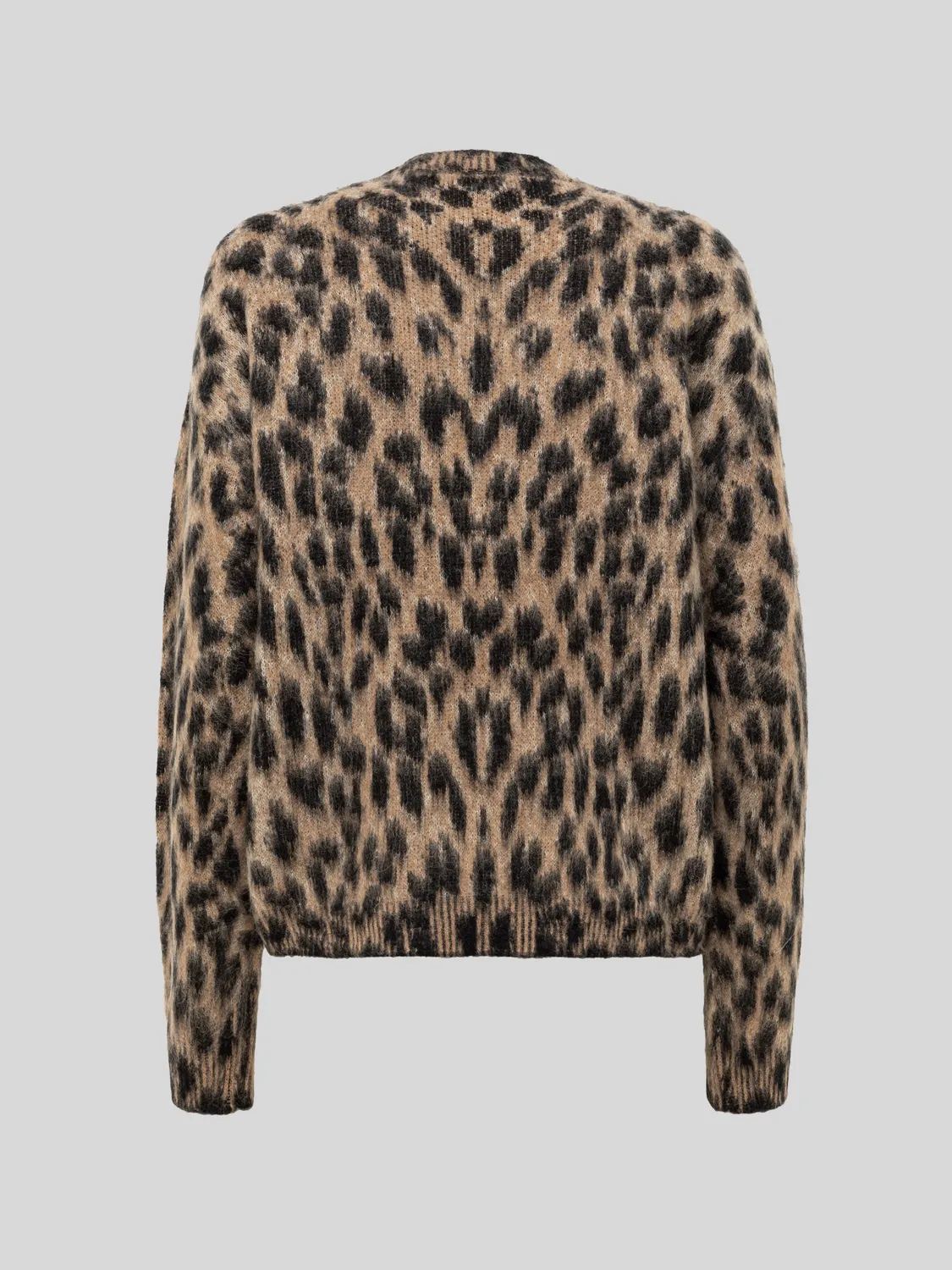 Laneus crop top strik natural – plettet crew neck