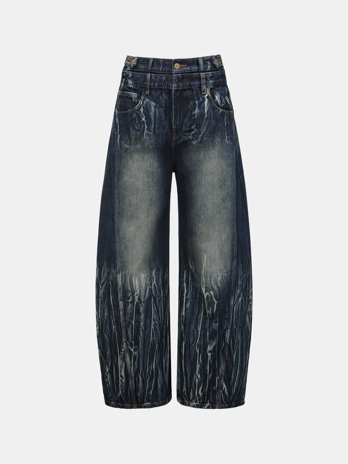 Feng Chen Wang Gradient Tie-Dye Jeans wide leg dobbelt talje