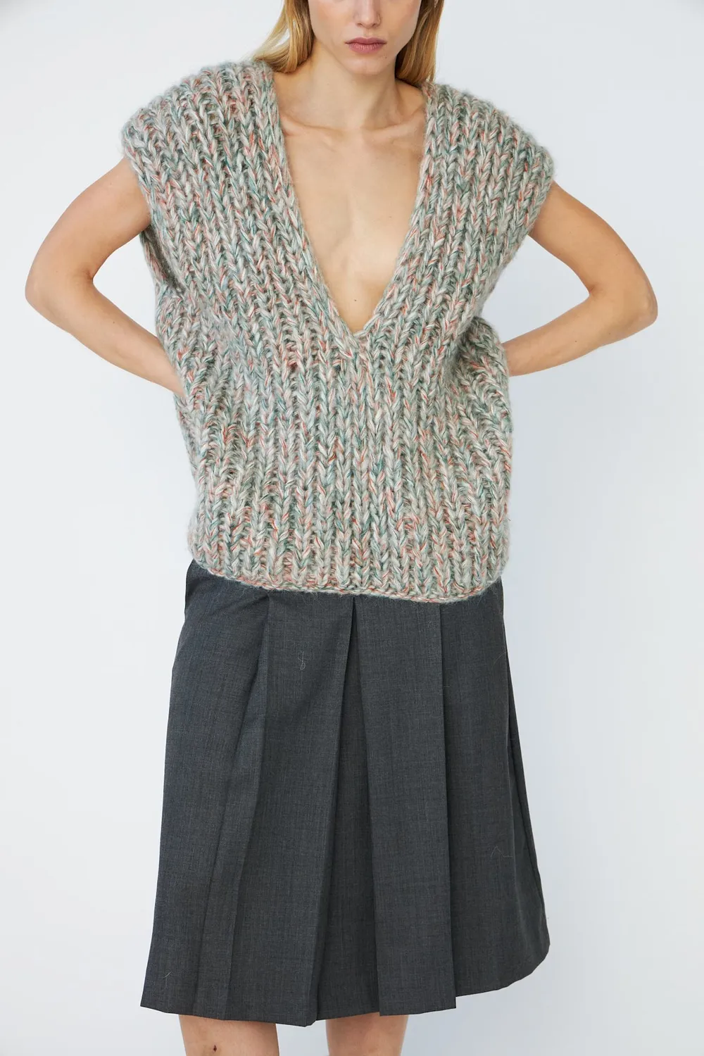 DAWNXDARE BILLIE vest 102 chalk mohair