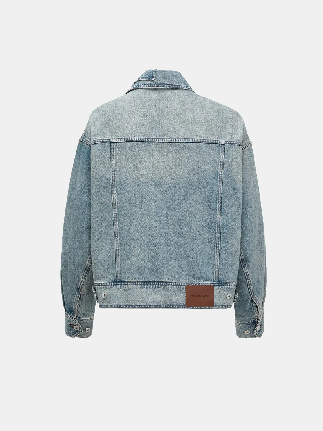 Feng Chen Wang Deconstructed Denim Jacket cowboyjakke blå