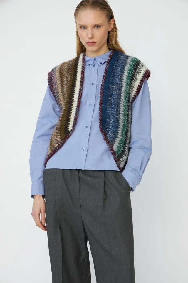 DAWNXDARE Fine strikvest 990 dark multi unik