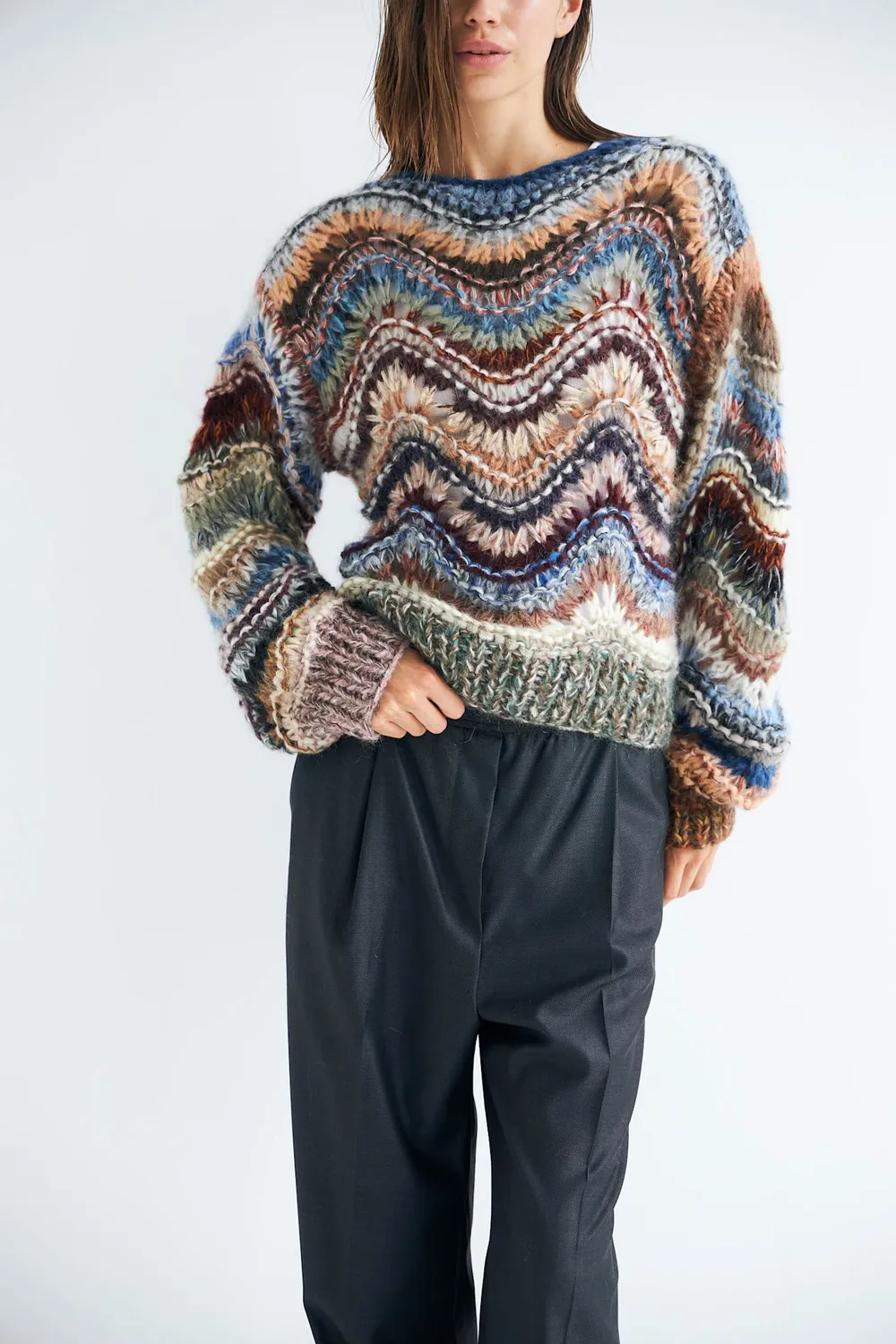 Dawnxdare Ella DS sweater dark multi mohair