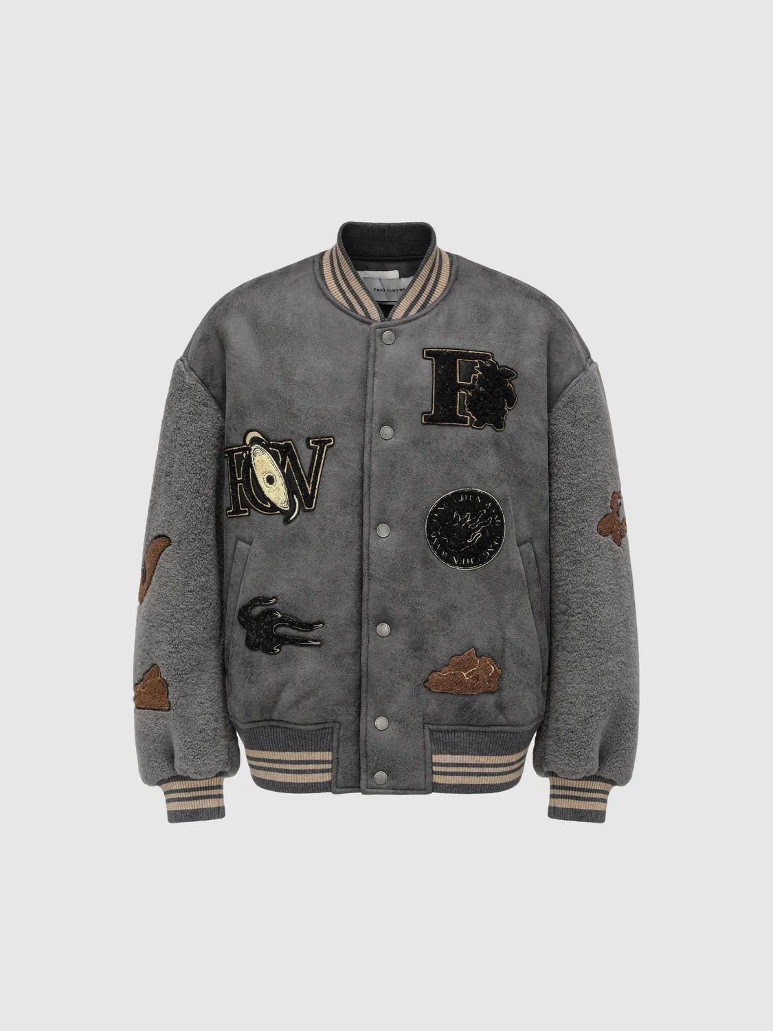 Feng Chen Wang Faux Shearling Bomber jakke patch