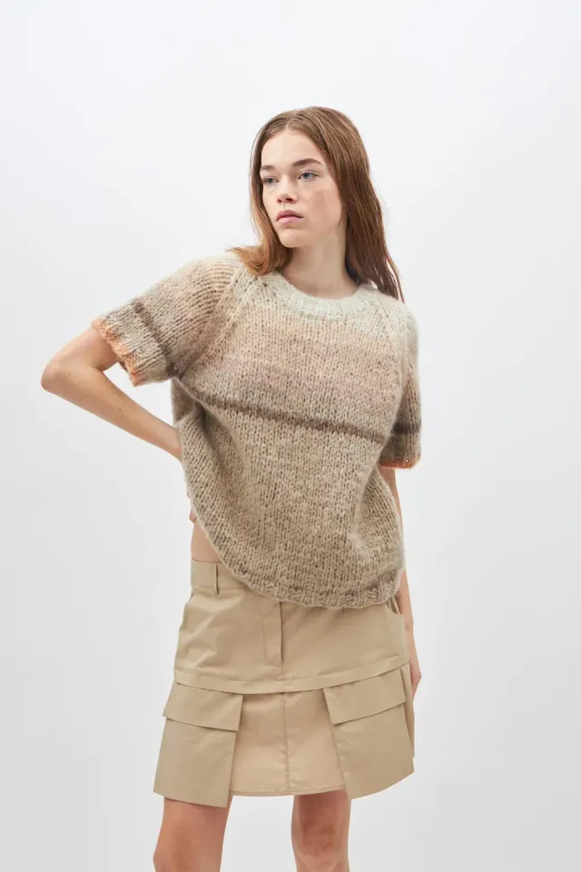 DAWNXDARE ESTELLE 755 strikbluse jord mohair