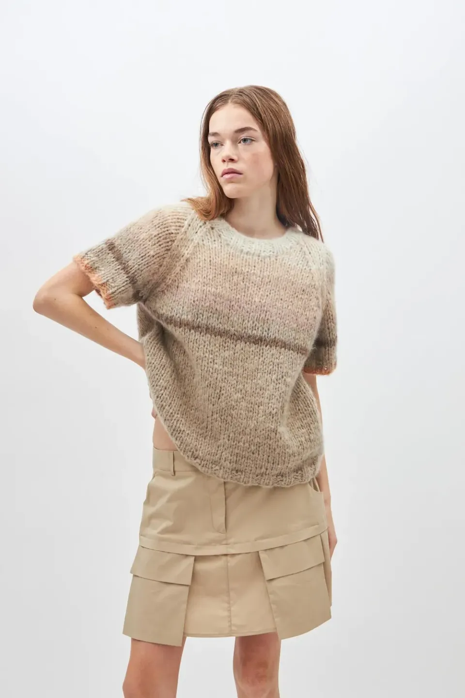 DAWNXDARE ESTELLE 755 strikbluse jord mohair