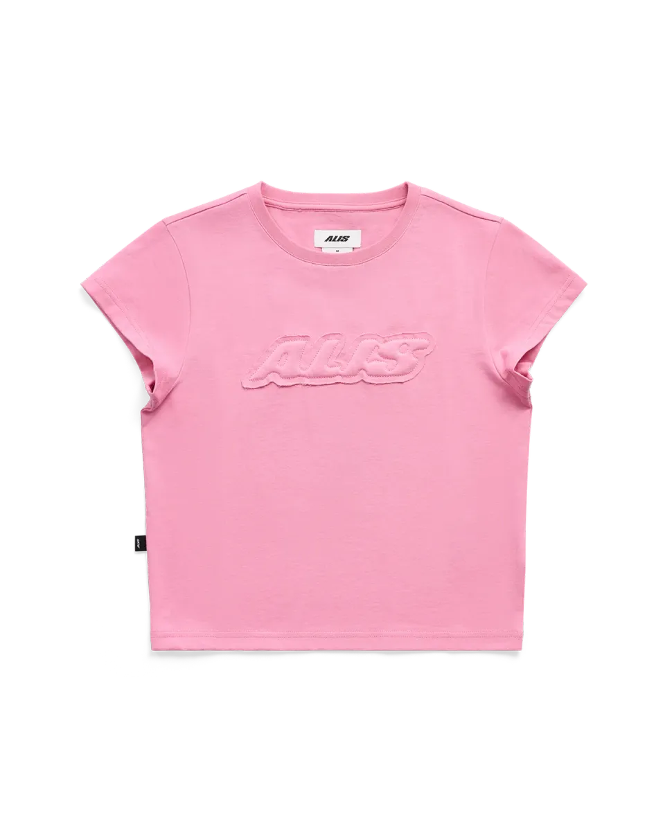 Alis Oliiey baby tee lyserød patch