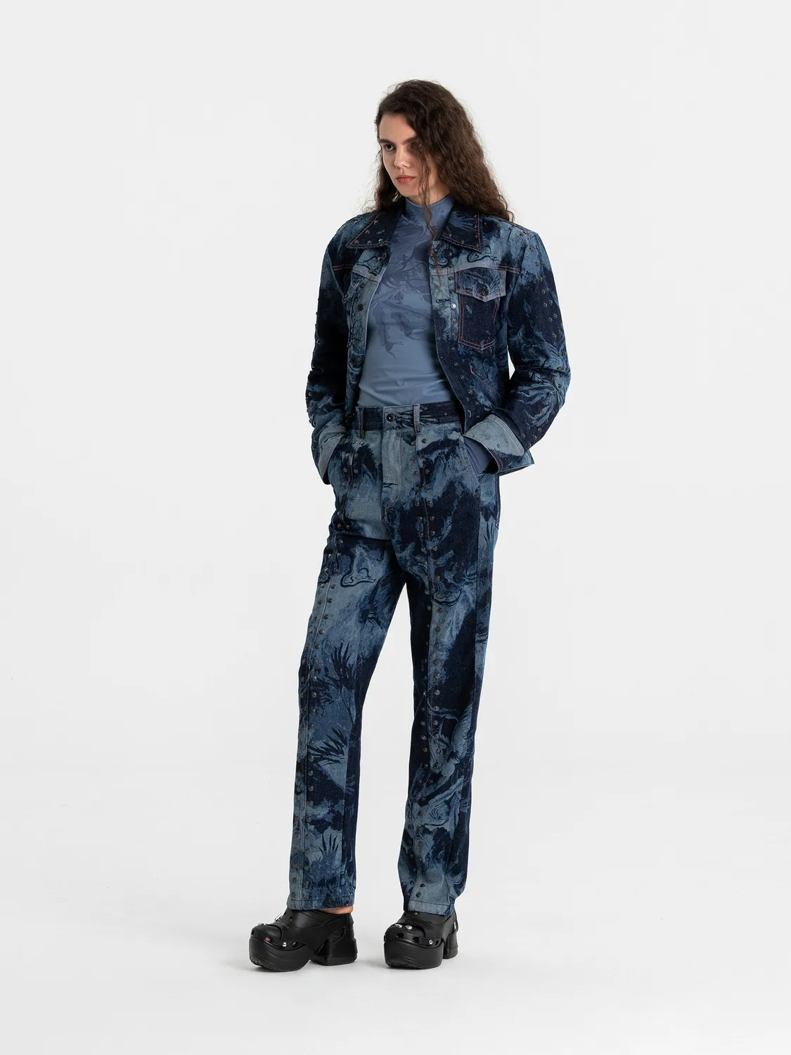 Feng Chen Wang Laser Phoenix denimjakke XS-XL slidstærk