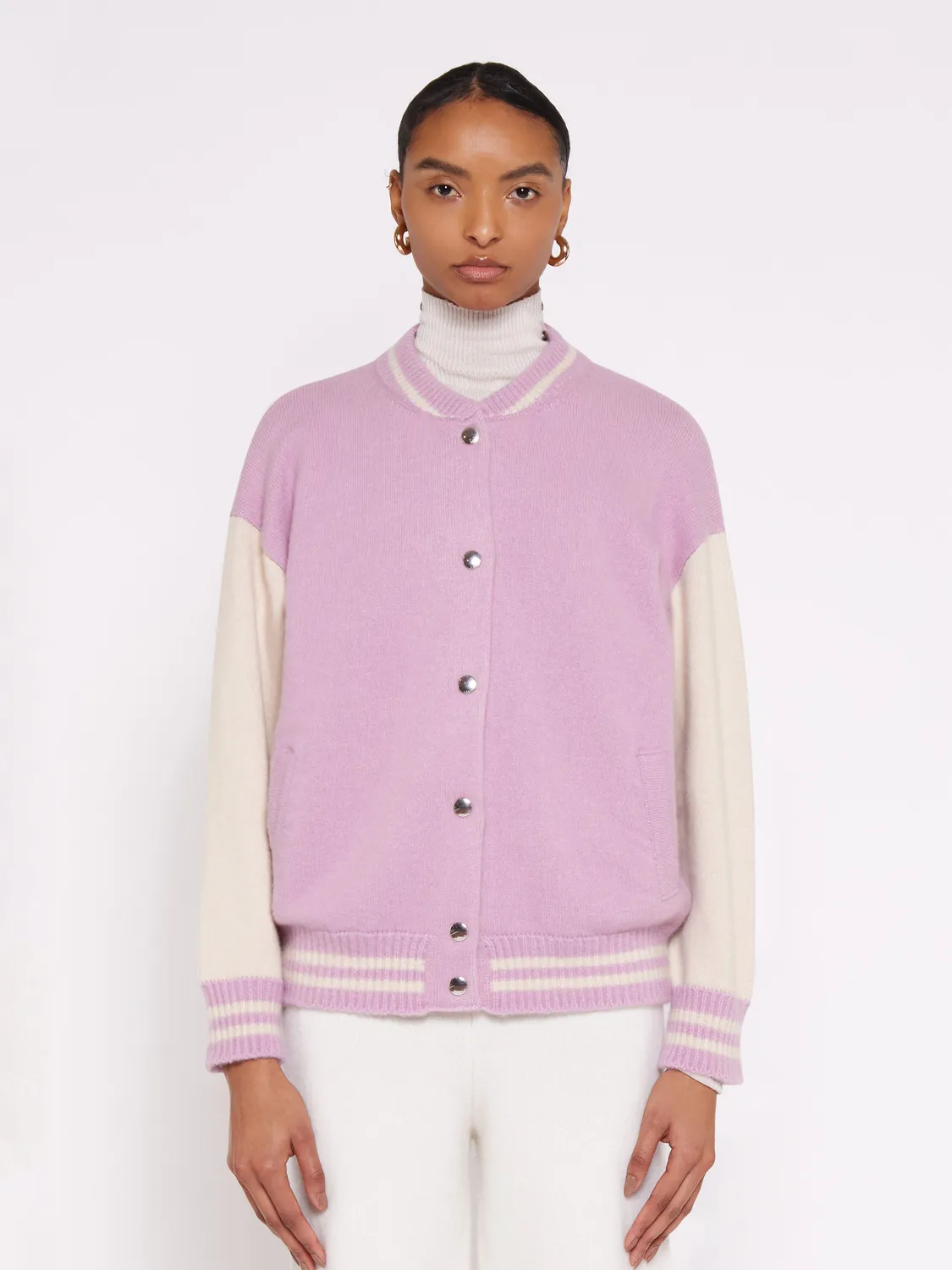 Laneus Cashmere Silk bomberjakke rose kashmir
