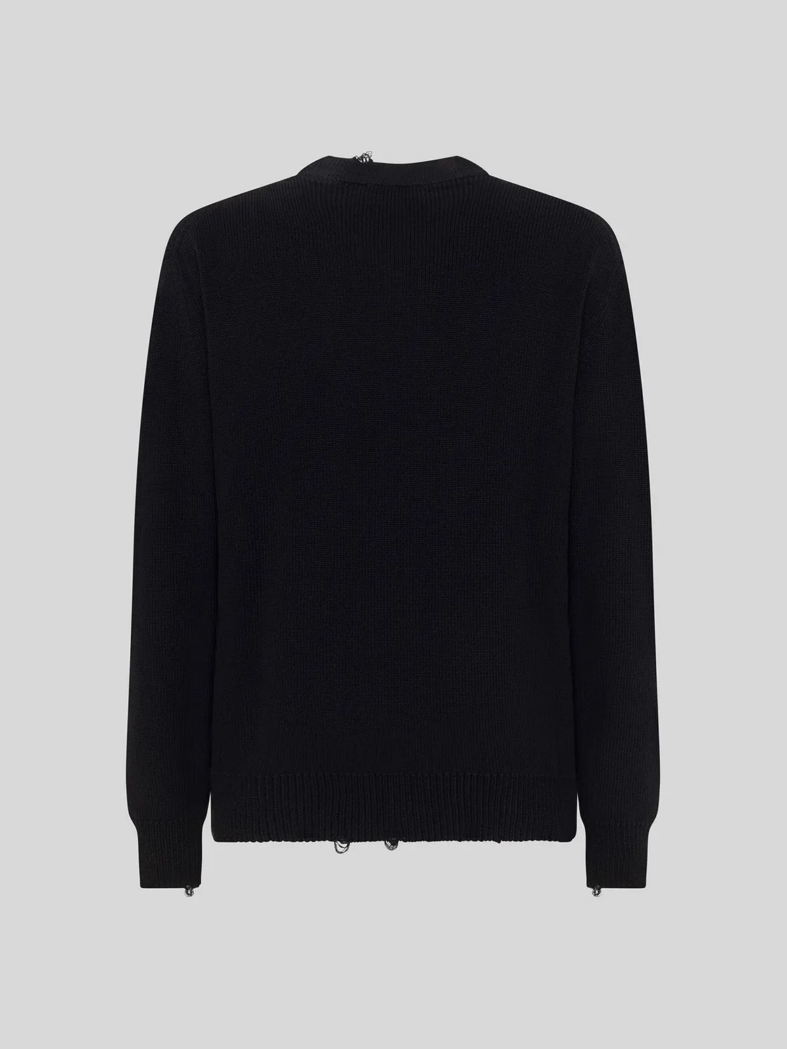 Laneus Crew Neck Sweater With Used Effect trøje sort