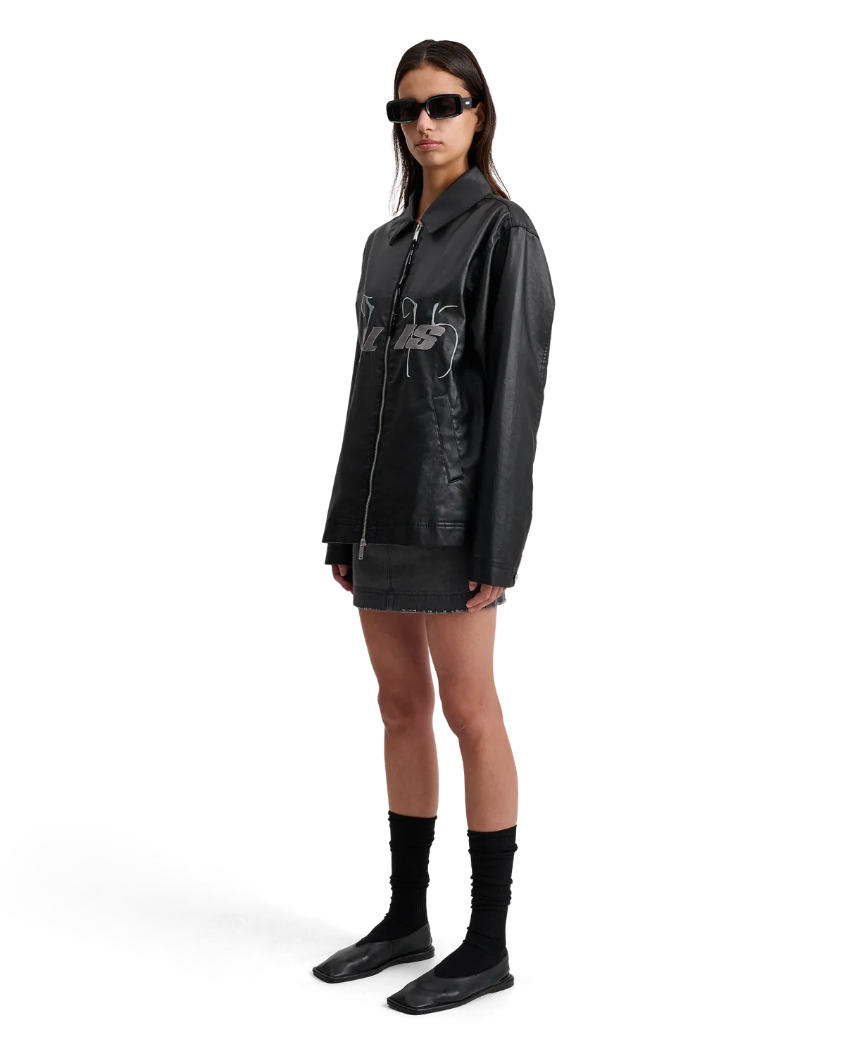 Alis Viren Worker jakke glossy black coated
