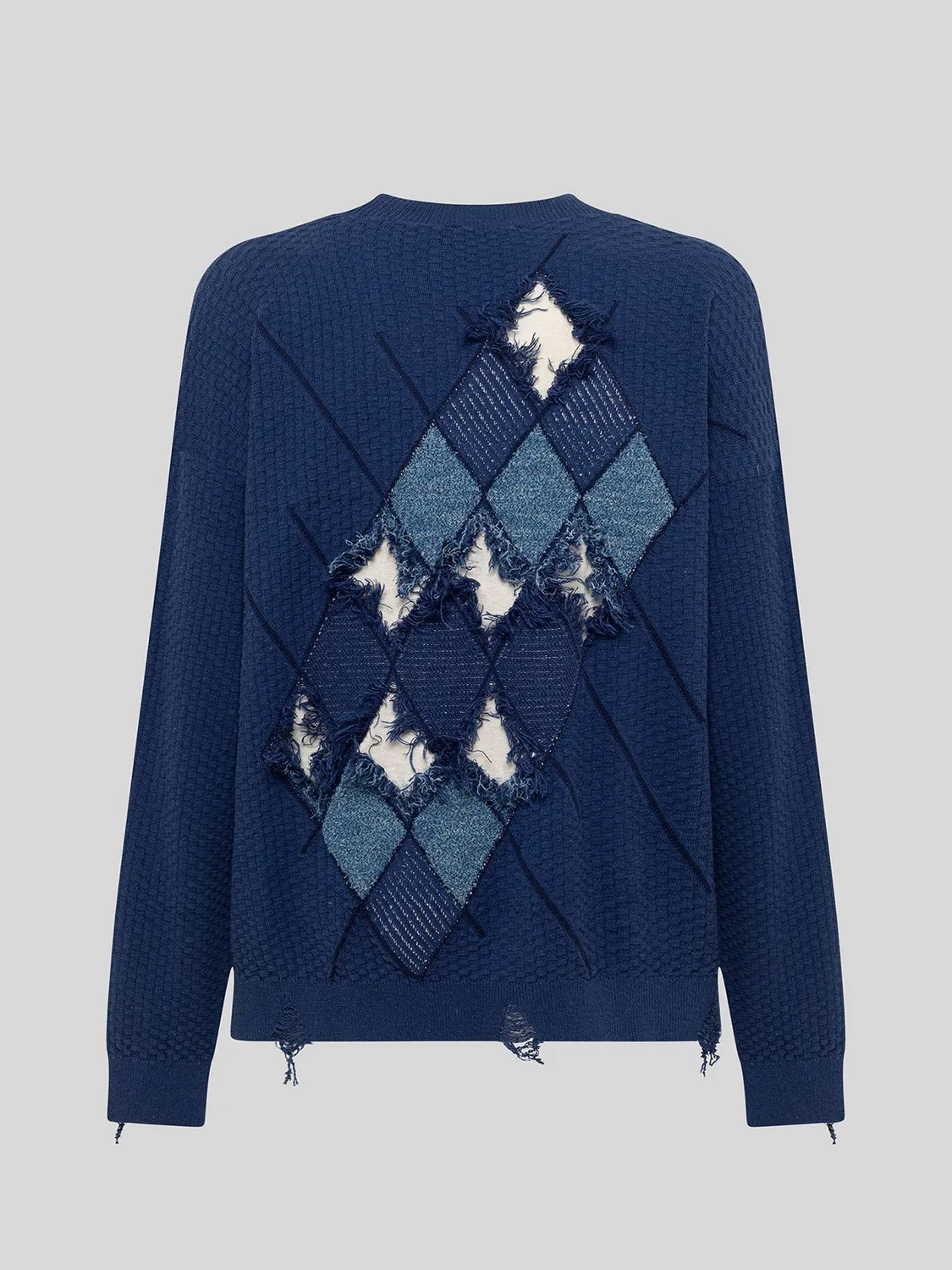Laneus Cardigan Over Argyle cardigan bla bomuldsblanding