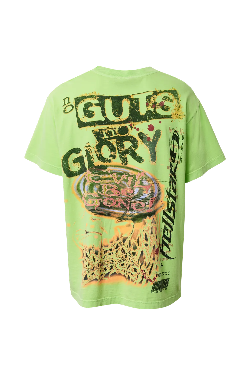 Hellstar Test Print t-shirt grøn vintage potassium spray