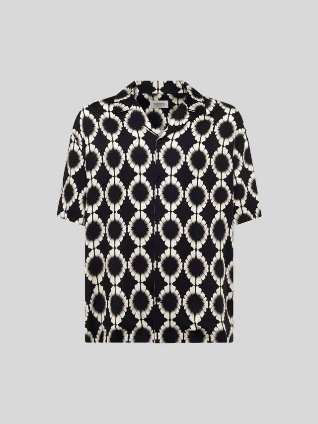 Laneus Bowling Shirt with Print skjorte sort viskose