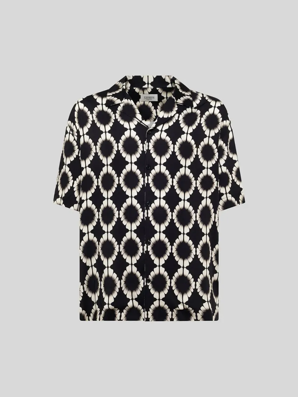 Laneus Bowling Shirt with Print skjorte sort viskose