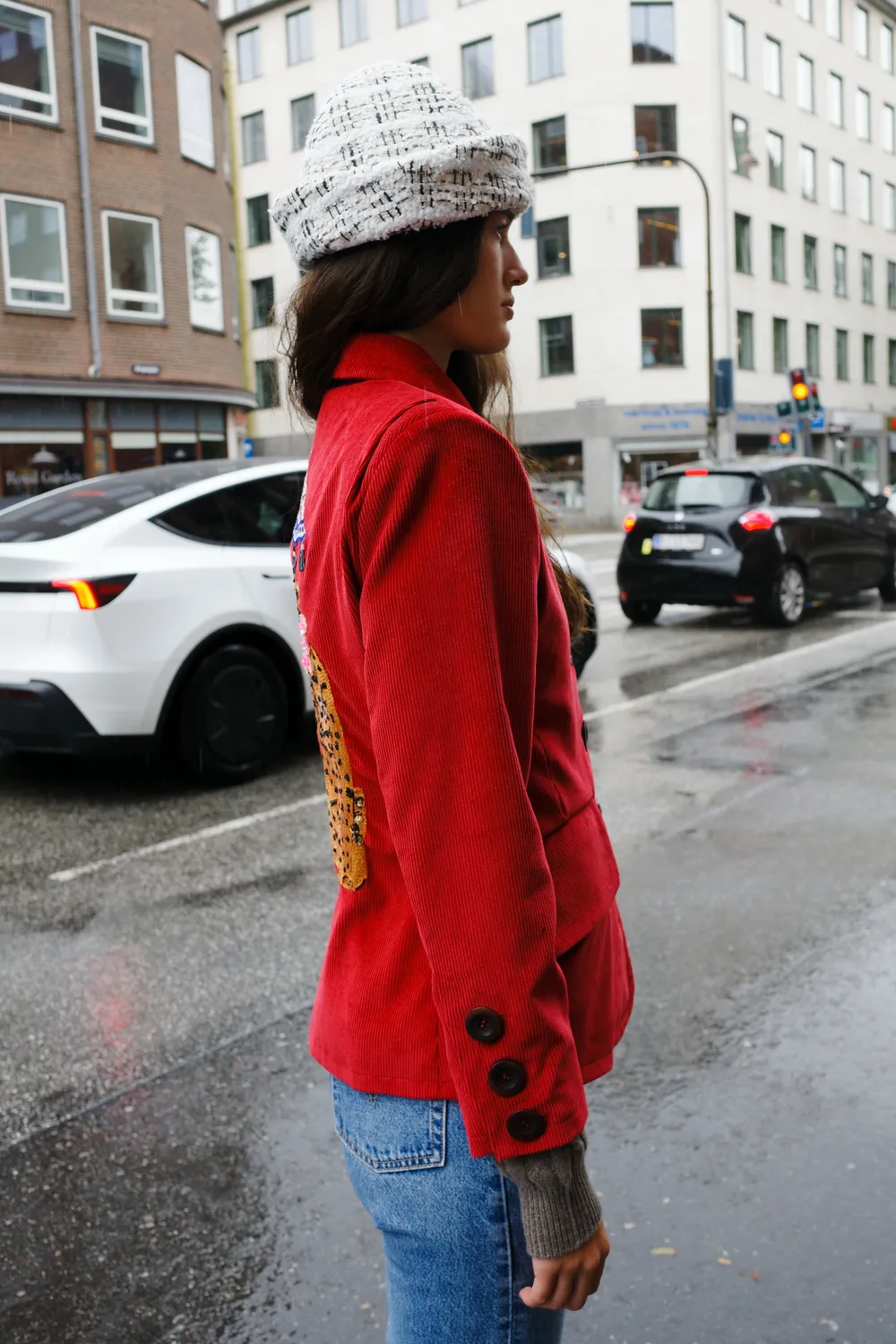 Caro Editions Betty jakke Red Leopard fløjl