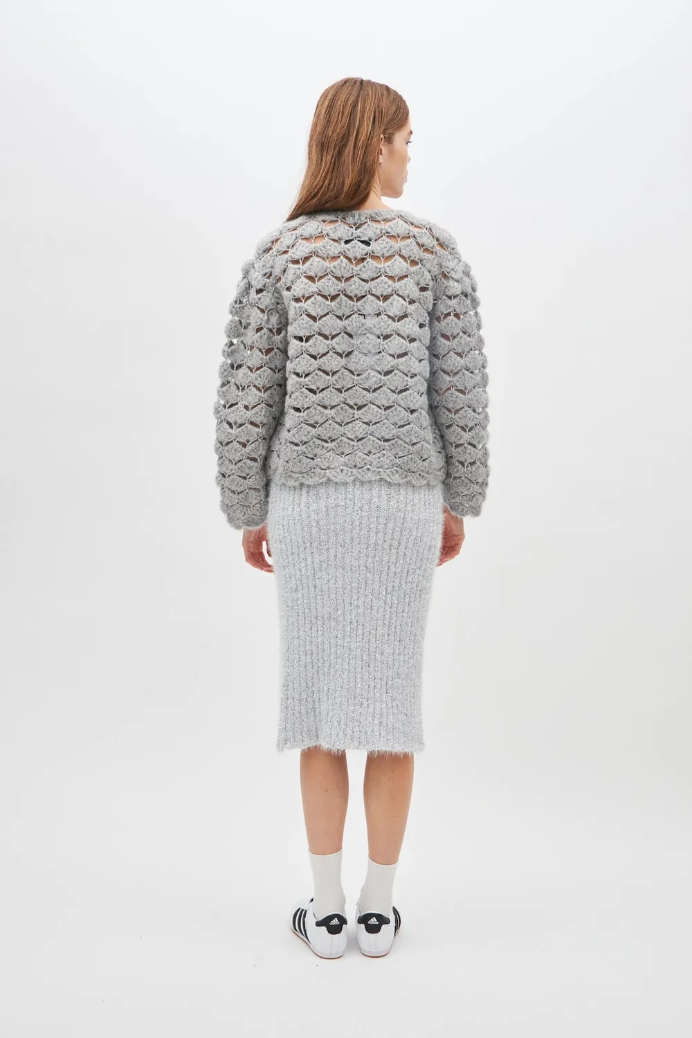 DAWNXDARE Ginza cardigan 190 cloud silver hæklet