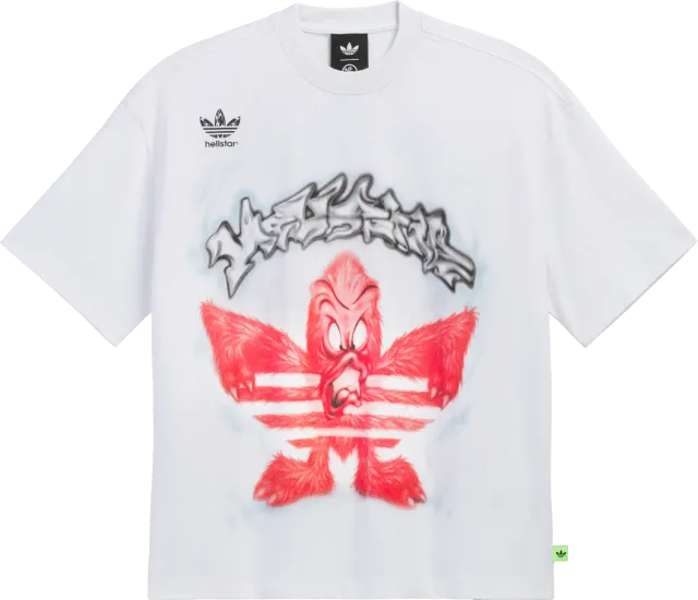 Hellstar x Adidas Graphic T-shirt hvid sten vask