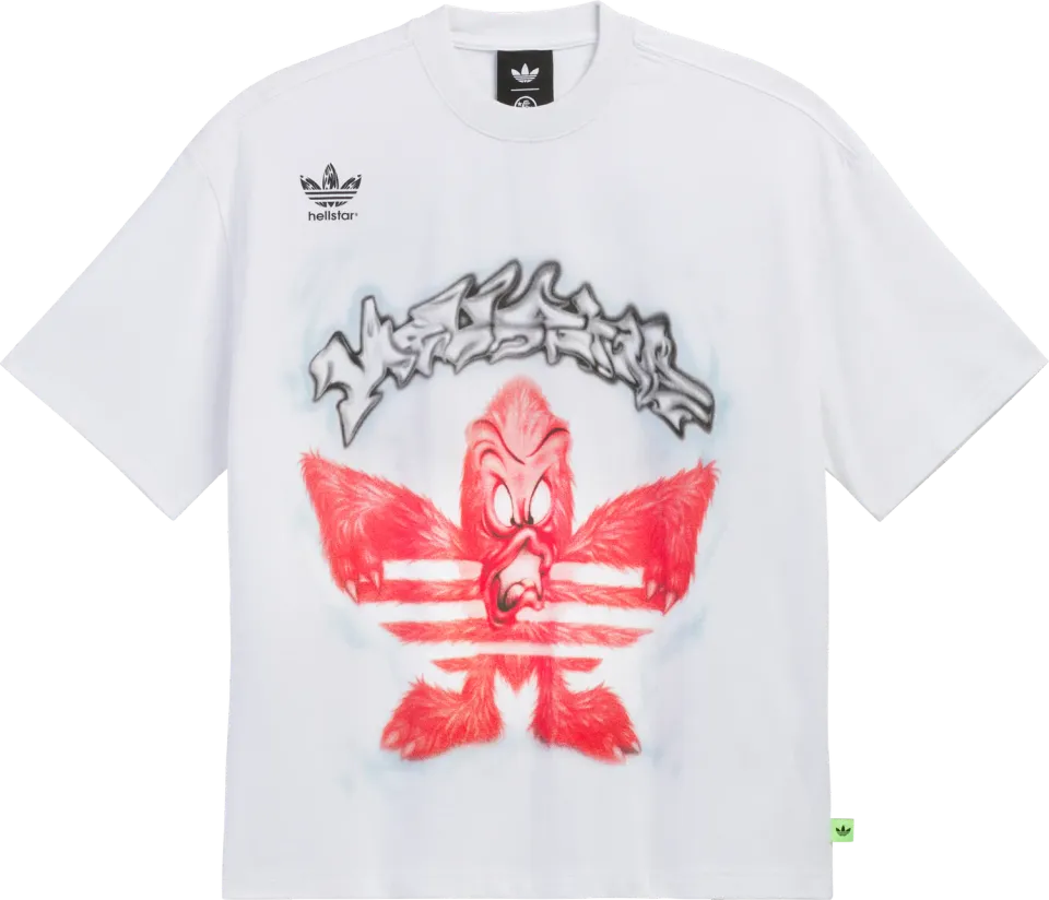 Hellstar x Adidas Graphic T-shirt hvid sten vask