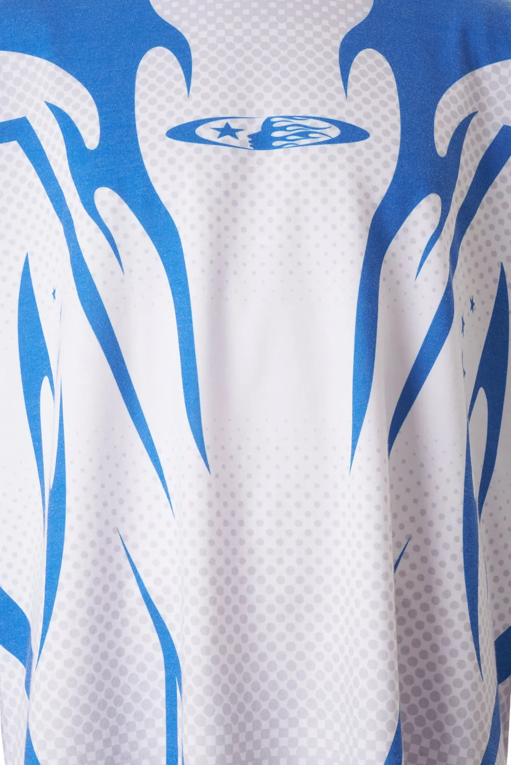 Hellstar Moto Jersey langærmet trøje blå med print
