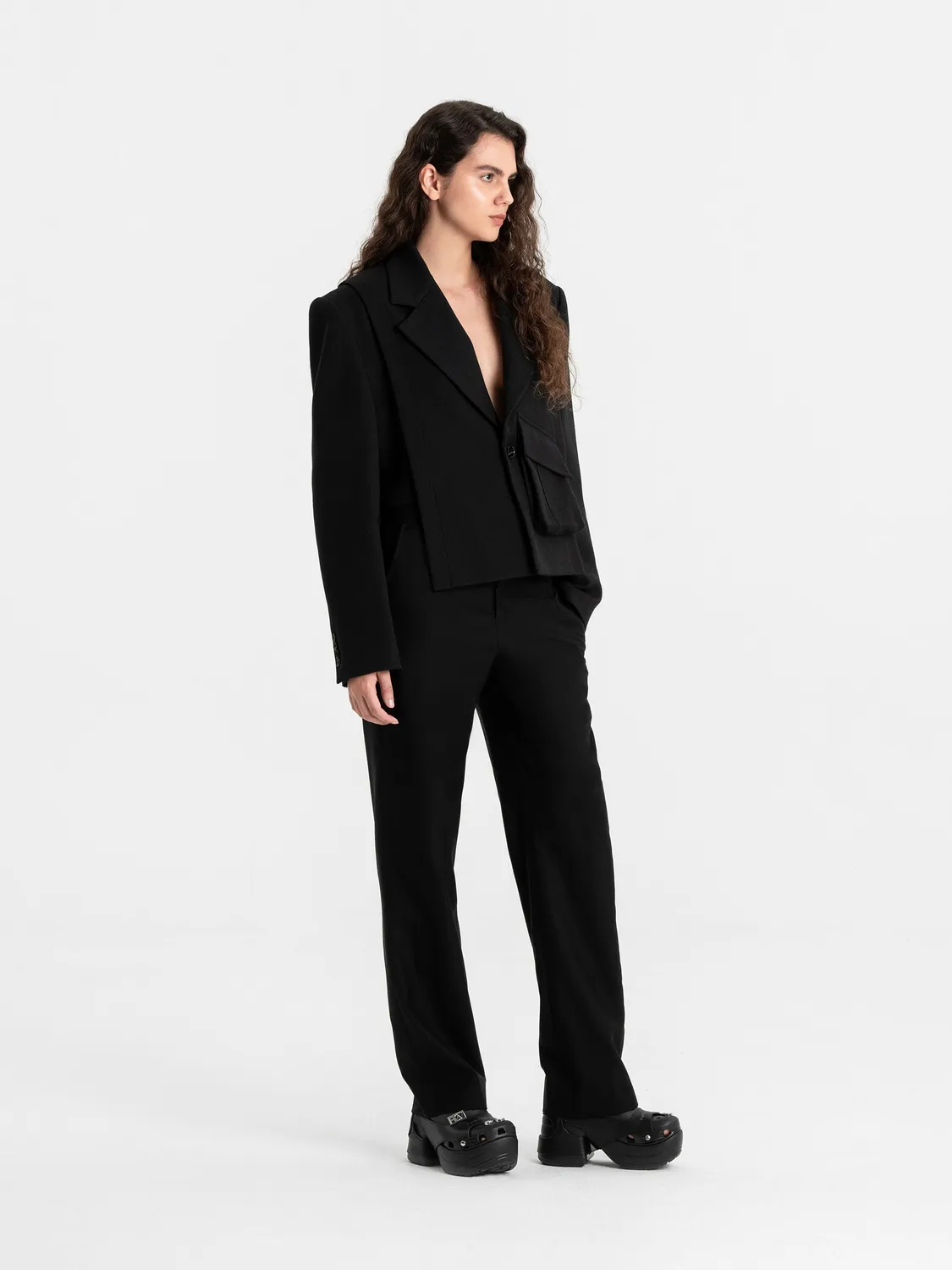 Feng Chen Wang Deconstructed Crop jakke cropped dame