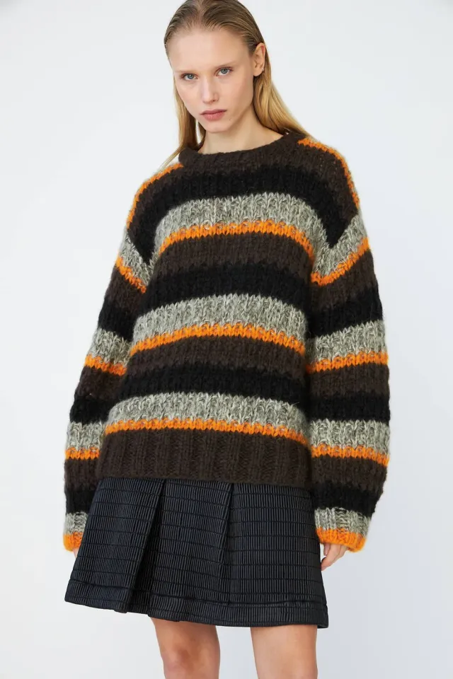 DAWNXDARE Savannah pullover 956 coffee stribet