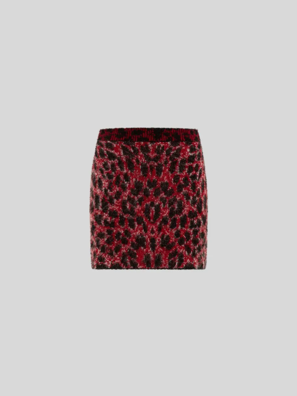 Laneus leopard strik nederdel rød alpaka