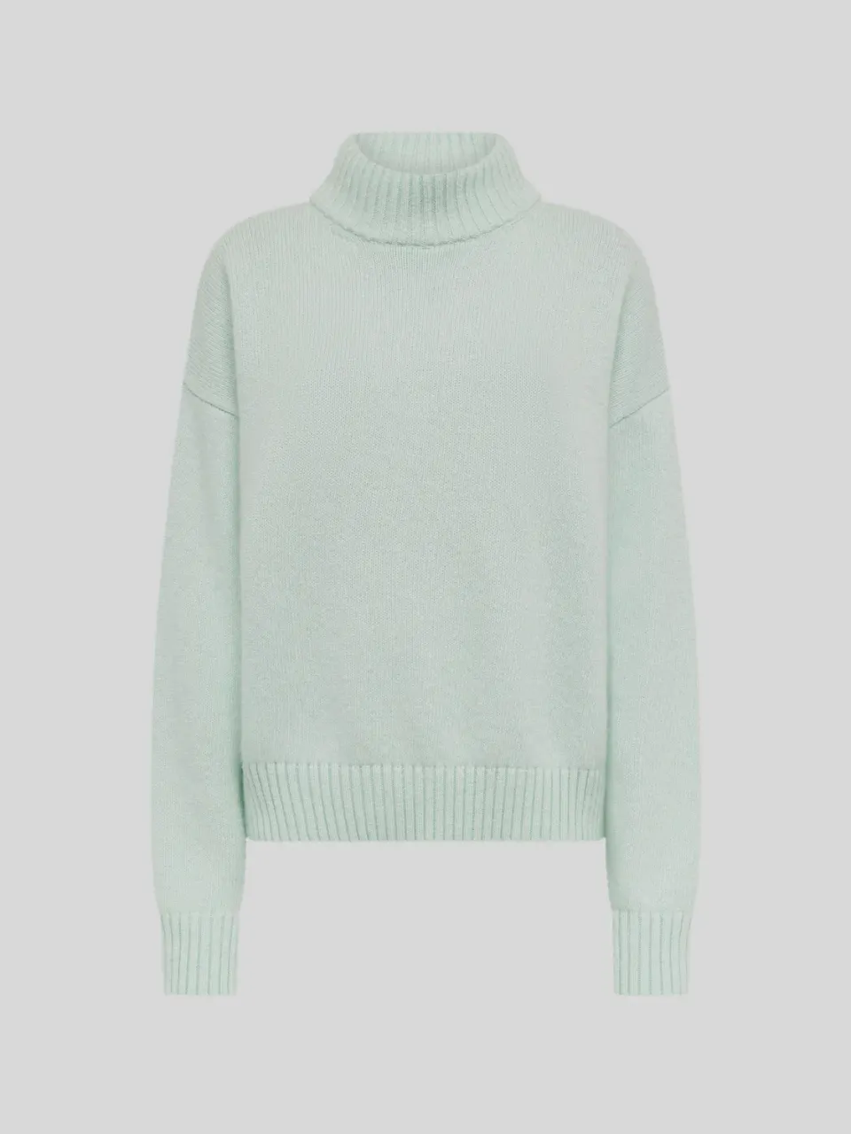 Laneus Wool Angora Mock Neck sweater sage green uld