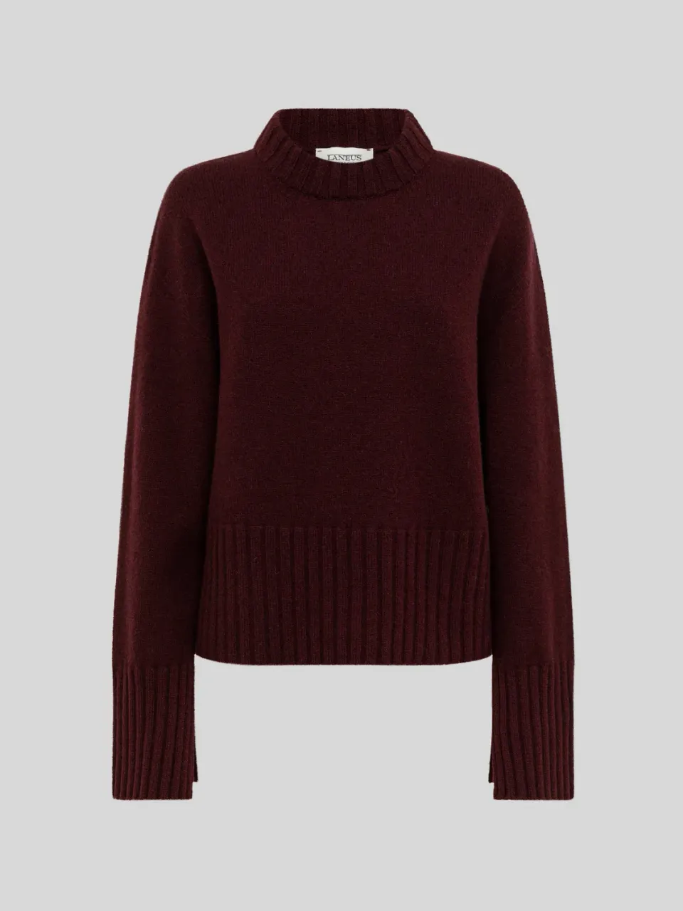 Laneus Boxy Crew Neck striktrøje fico uld cashmere