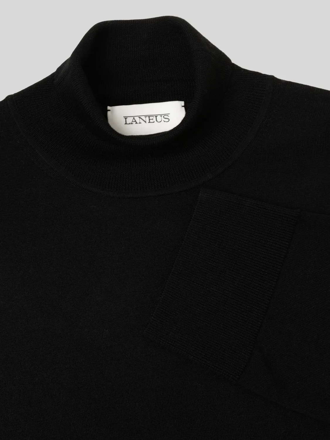 Laneus merino rullekrave BLACK/BLACK uld
