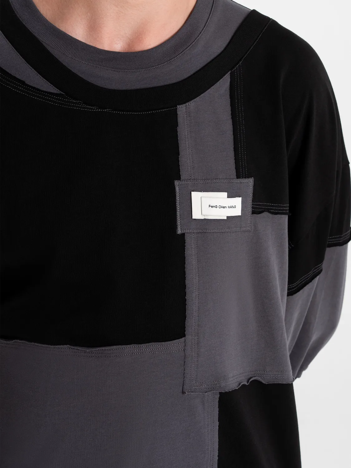 Feng Chen Wang Panelled Longsleeve langærmet trøje relaxed fit