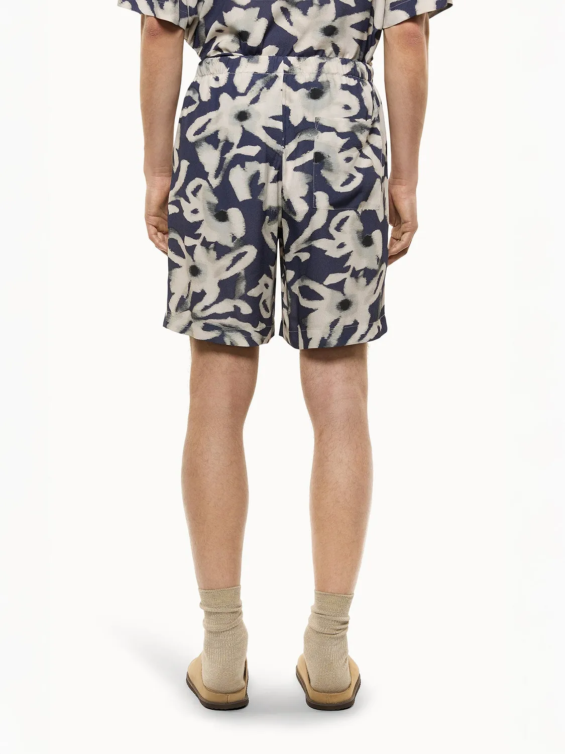 Laneus bermuda shorts viskose navy herre