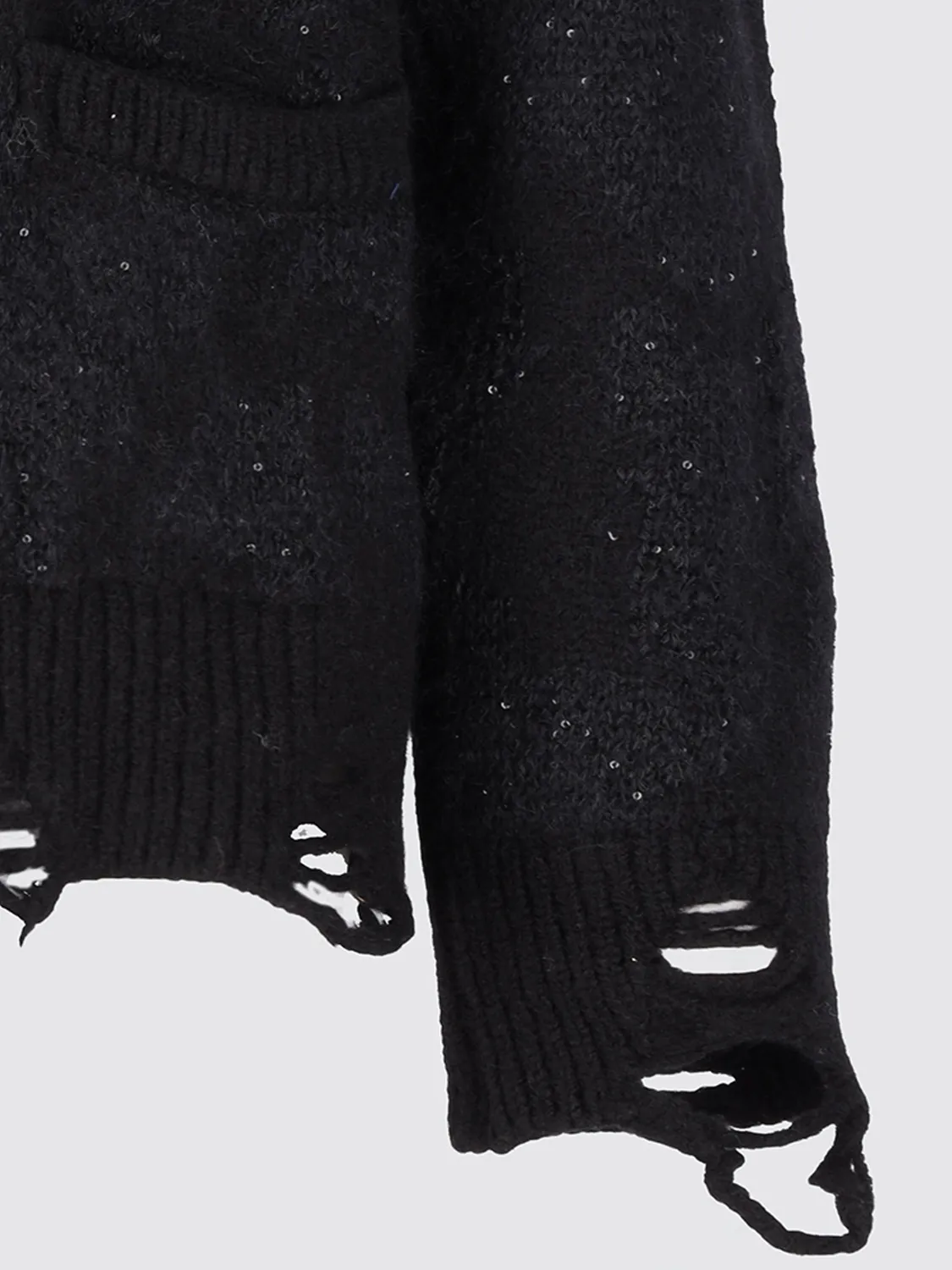 Laneus Leopard jacquard cardigan sort mohair