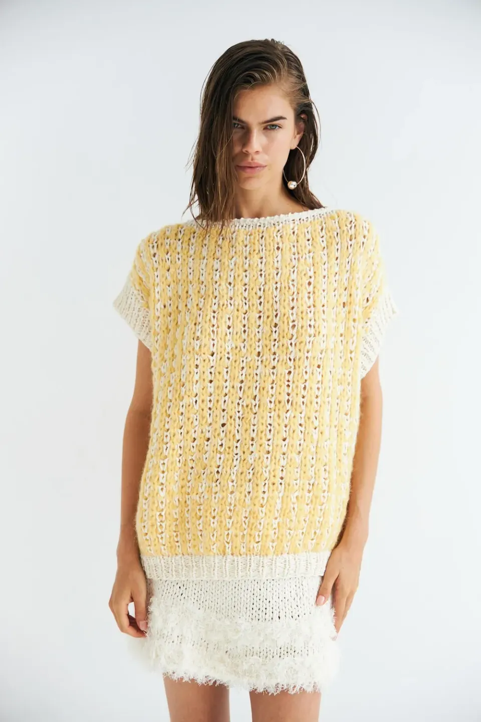 DAWNXDARE Annabel strikvest 118 honey mohair