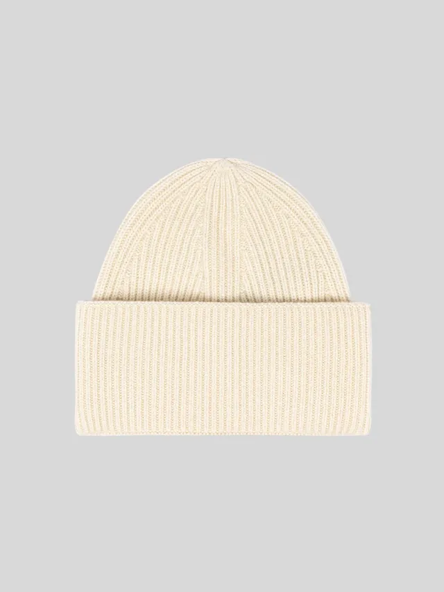 Laneus Cashmere Beanie hue creme kashmir