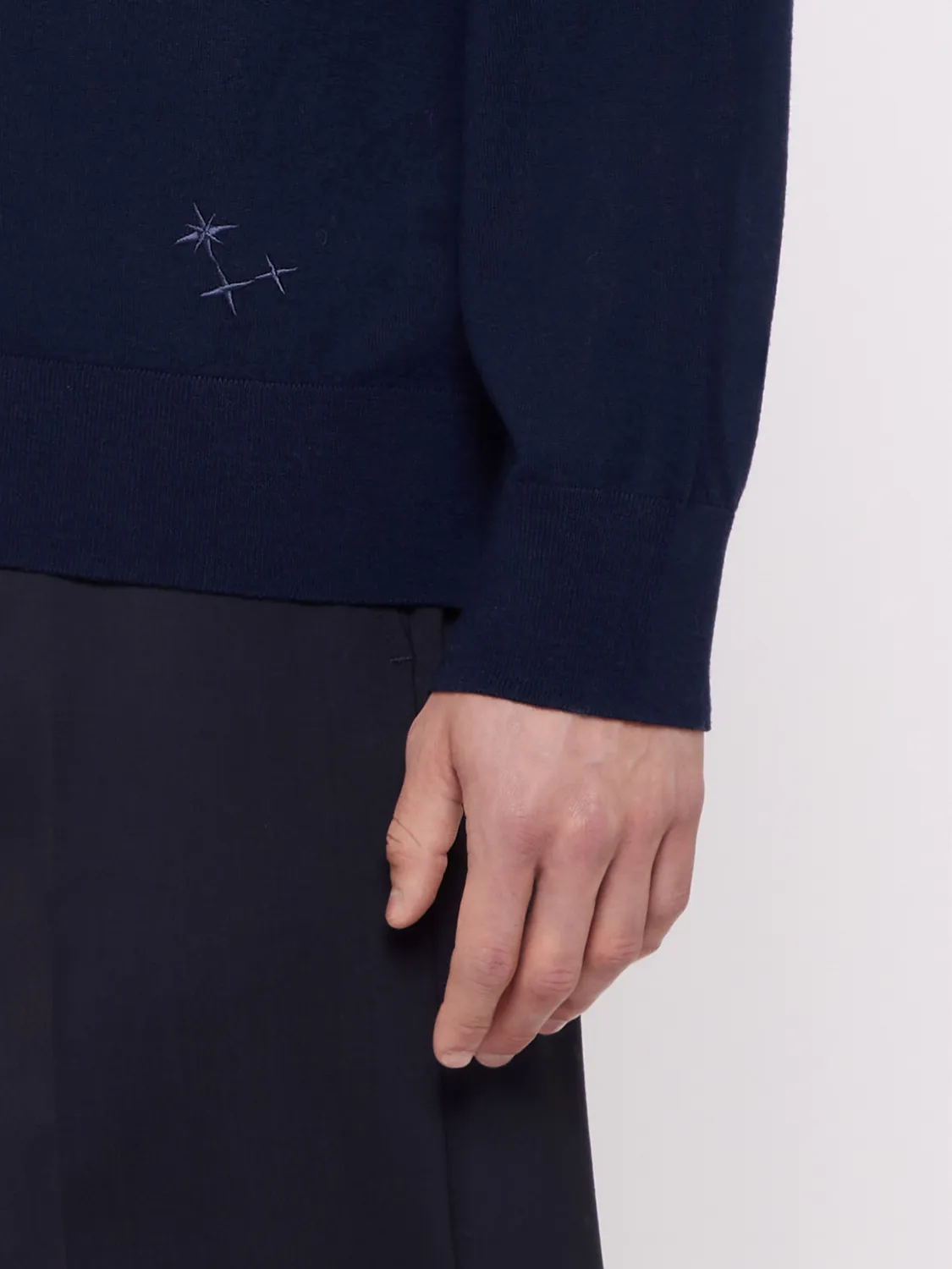 Laneus Merino Wool rullekrave navy merinould