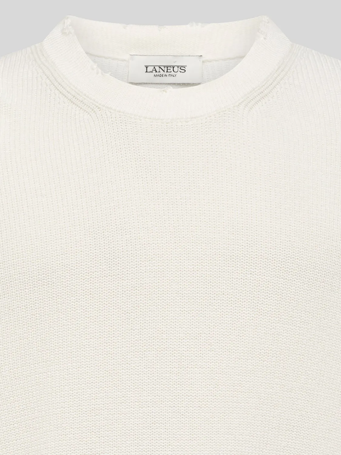 Laneus Crew Neck Sweater striktrøje isgrå bomuld