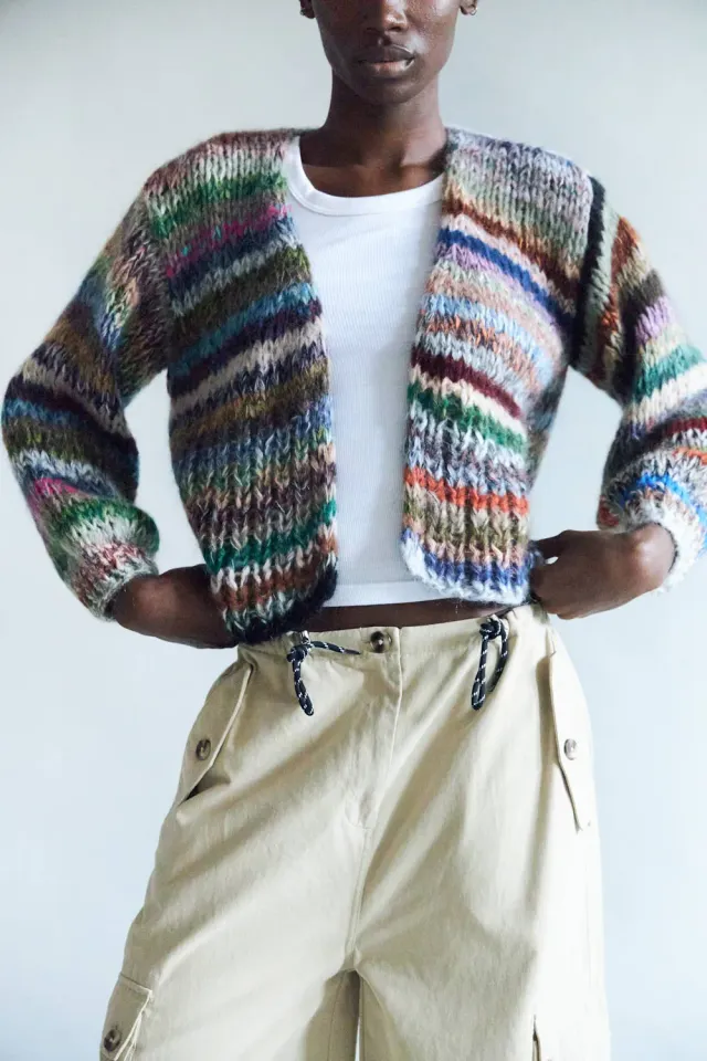 DAWNXDARE EDEN DS strikcardigan 990 dark multi håndstrikket